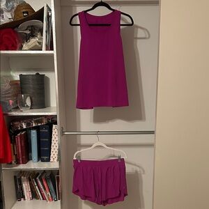 Vibrant Purple Tank Top and Shorts Set